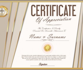 Luxury certificate template golden vector 04