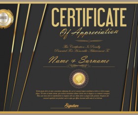 Luxury certificate template golden vector 05