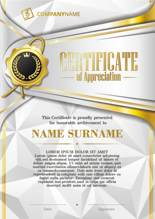 Luxury diploma and certificate template vector design 03