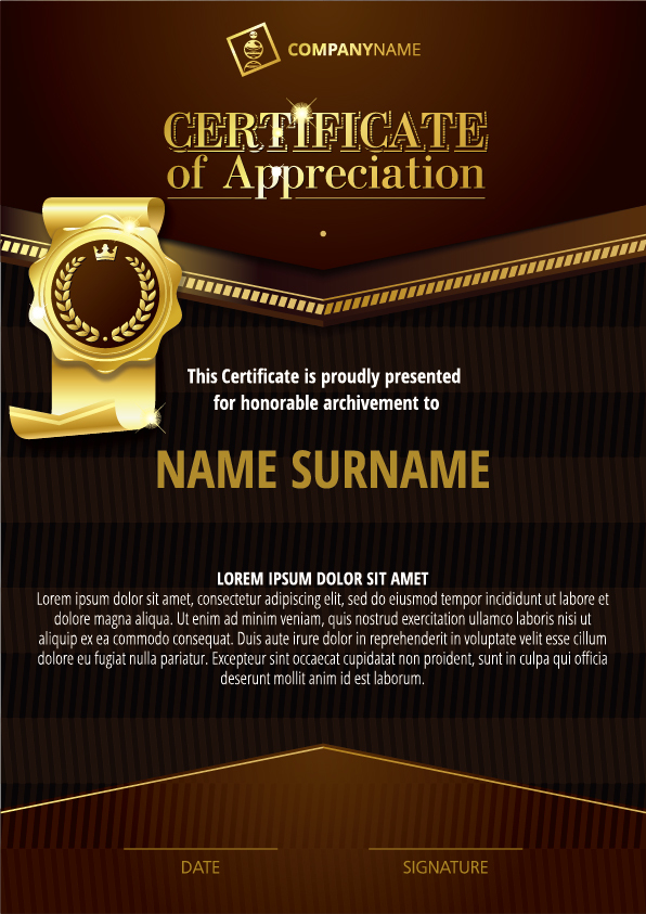 Luxury diploma and certificate template vector design 07
