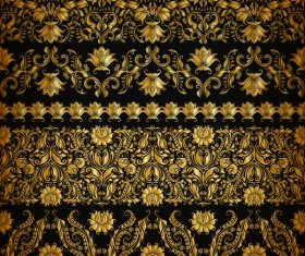 Luxury golden borders decor vector set 02