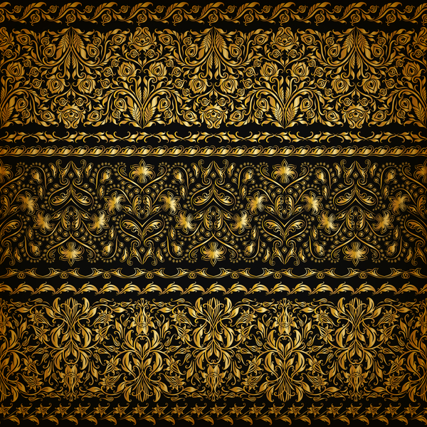 Luxury golden borders decor vector set 03