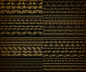 Luxury golden borders decor vector set 04