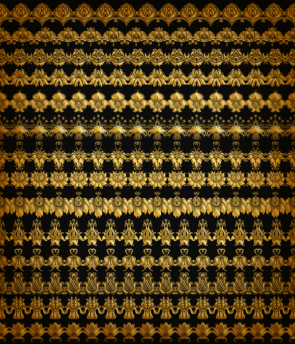 Luxury golden borders decor vector set 05