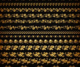 Luxury golden borders decor vector set 06