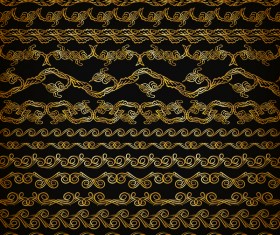 Luxury golden borders decor vector set 08