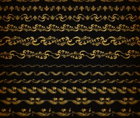 Luxury golden borders decor vector set 09