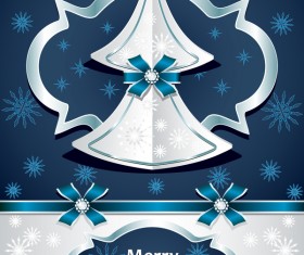Luxury merry christmas card vector template 02