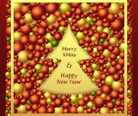 Merry Christmas Frem from balls red with yellow vector