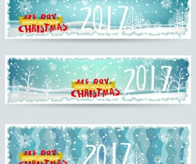 Merry christmas 2017 banners desgin vector 03