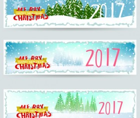 Merry christmas 2017 banners desgin vector 05