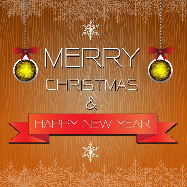 Merry christmas card with new year banner vector 02