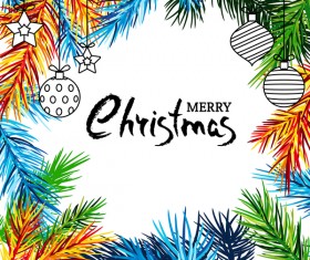 Merry christmas hand drawn frame vector