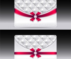 Merry christmas with happy new year ornate card vector 01