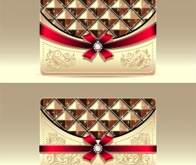 Merry christmas with happy new year ornate card vector 05