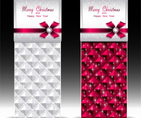 Merry christmas with happy new year vertical card vector 01