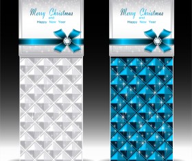 Merry christmas with happy new year vertical card vector 02