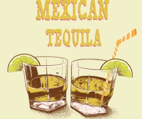 Mexican tequila retro poster vector 02