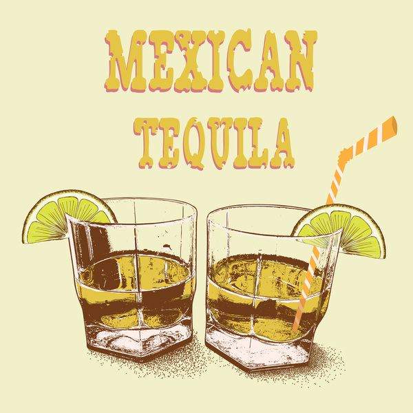 Mexican tequila retro poster vector 02