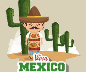 Mexico viva festival poster vector design 01