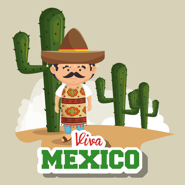 Mexico viva festival poster vector design 01