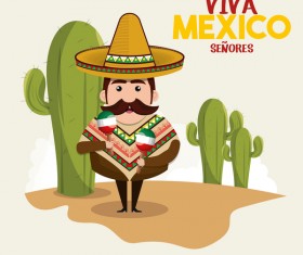 Mexico viva festival poster vector design 02