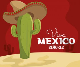 Mexico viva festival poster vector design 03