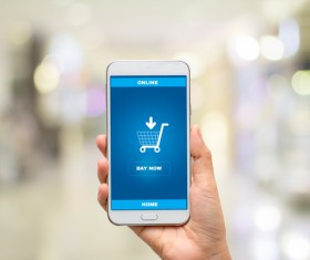 Mobile online shopping Stock Photo