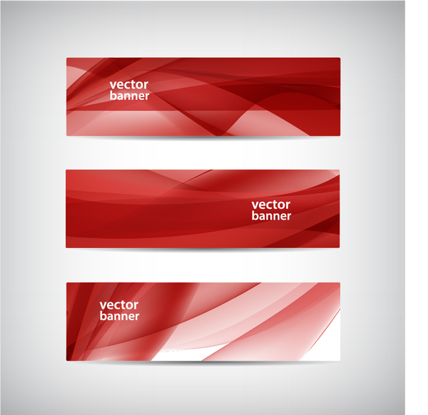 Modern banner with red abstract vector 02
