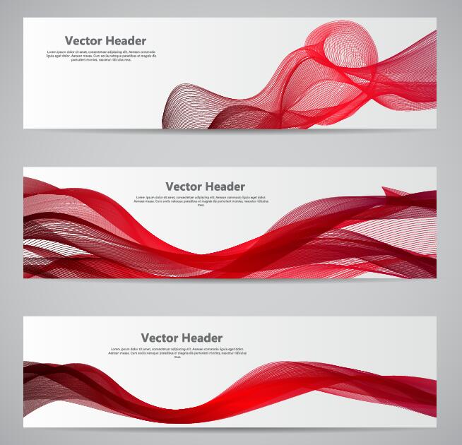 Modern banner with red abstract vector 03