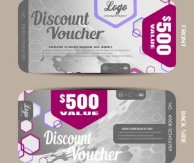 Modern discount voucher template vector 03
