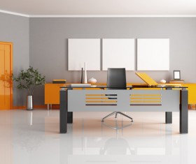 Modern office orange door HD picture