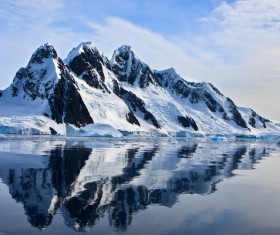 Natural snow in the Lofoten Islands in northern Norway