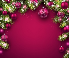 New year background with red christmas balls vectors