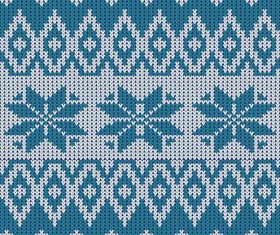 Nordic knitted pattern with snowflakes vector