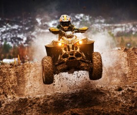 Off-road 4-wheel motorcycle Stock Photo