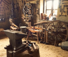 Old-fashioned workplace Stock Photo