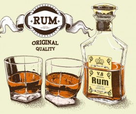 Original quality rum retro poster vector