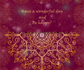 Ornate oriental style greeting card template vector 01