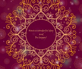 Ornate oriental style greeting card template vector 05