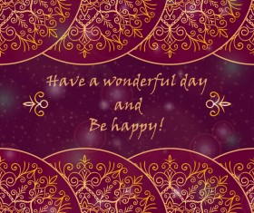 Ornate oriental style greeting card template vector 08