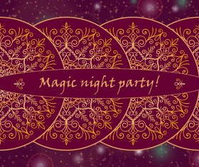 Ornate oriental style greeting card template vector 09