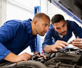 Overhaul the car Stock Photo