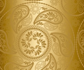 Paisley pattern golden vector