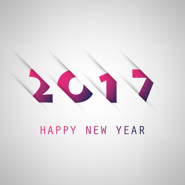 Paper cutting 2017 new year background vector 01