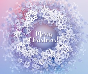 Paper snowflake christmas background vector 01