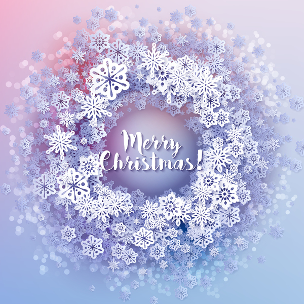 Paper snowflake christmas background vector 01