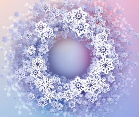 Paper snowflake christmas background vector 02