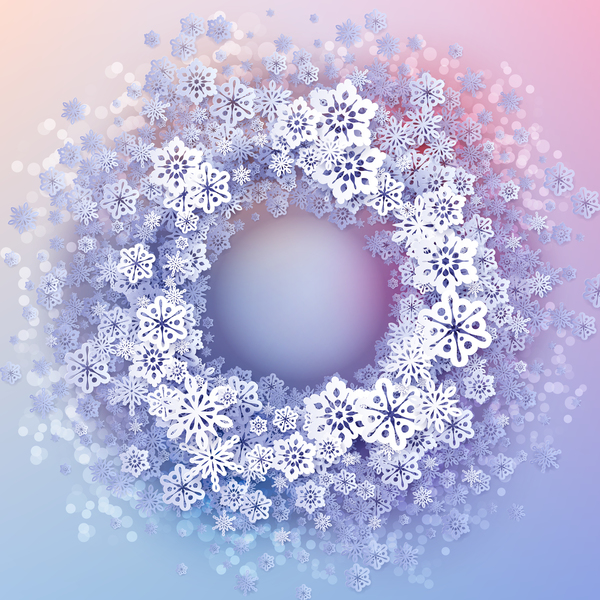 Paper snowflake christmas background vector 02