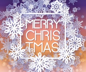Paper snowflake christmas background vector 03